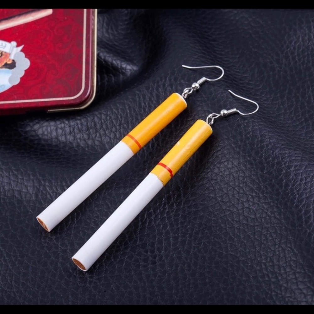 Cigarette earrings